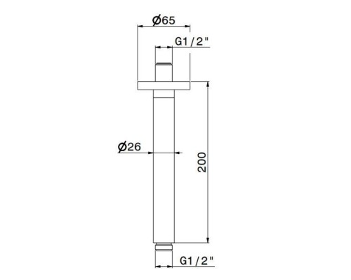 Newform XT Кронштейн для верхнего душа, потолочный., L=20см, G1/2 , цвет: хром. 27671.21.018 Newform XT Кронштейн для верхнего душа, потолочный., L=20см, G1/2 , цвет: хром. 27671.21.018