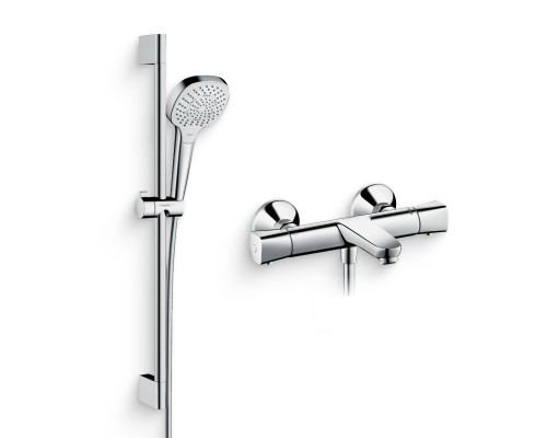 Душевой комплект Термостат Hansgrohe Ecostat universal 13123000 для ванны с душем + Гарнитур Croma Select E Multi 26590400