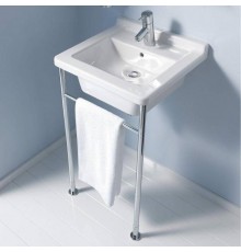 Duravit Starck 3 Консоль металлическая 48x46.5см, с раковиной на 1 отв., напольная, цвет: белый/хром. 0030641000,  0303480000