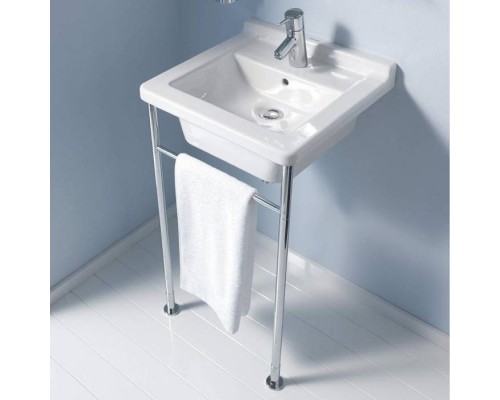 Duravit Starck 3 Консоль металлическая 48x46.5см, с раковиной на 1 отв., напольная, цвет: белый/хром. 0030641000,  0303480000