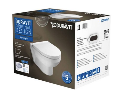 Duravit DuraStyle Комплект: подвесной унитаз Basic Rimless 256209 36.5х54см.+ сиденье с автоматическим закрыванием 002079. 45620900A1 (256209+002079) Duravit DuraStyle Комплект: подвесной унитаз Basic Rimless 256209 36.5х54см.+ сиденье с автоматическим закрыванием 002079. 45620900A1 (256209+002079)