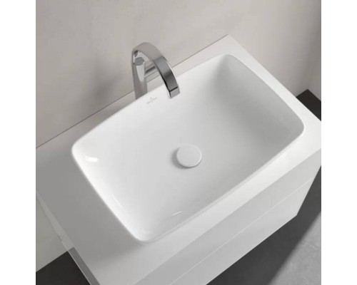 VilleroyBoch Artis Раковина 58х38.5х12.5см., накладная, без отв., без перелива, TitanCeram, цвет: альпийский белый. 41725801