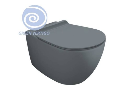 Simas Vignoni Унитаз подвесной 56х36,5см., безободковый, смыв TORNADO (green vertigo), цвет: cemento matt. F85, VI18VERT cemento matt Simas Vignoni Унитаз подвесной 56х36,5см., безободковый, смыв TORNADO (green vertigo), цвет: cemento matt. F85, VI18VERT cemento matt