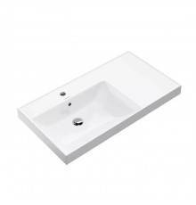 Kerama Marazzi Cubo Раковина 90.5х48.5х35см., подвесная, мебельная, левая, 1 отв., с переливом, цвет: белый глянцевый. CU.wb.90Lh