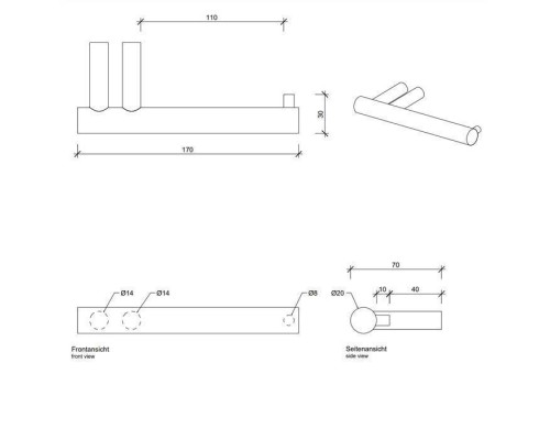 Decor Walther Bar TPH1 Держатель туалетной бумаги, подвесной, цвет: черный матовый. 0856660 Decor Walther Bar TPH1 Держатель туалетной бумаги, подвесной, цвет: черный матовый. 0856660