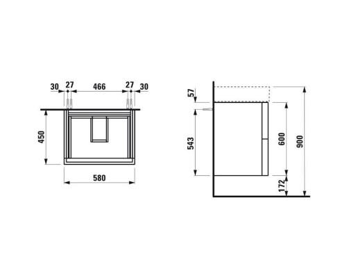 Laufen Kartell Тумба с раковиной 58x45x60см, с 2 ящиками, вкл. органайзер для умывальника подвесная, цвет: белый матовый. 4.0756.9.033.640.1, 8.1033.3.000.104.1 Laufen Kartell Тумба с раковиной 58x45x60см, с 2 ящиками, вкл. органайзер для умывальника подвесная, цвет: белый матовый. 4.0756.9.033.640.1, 8.1033.3.000.104.1