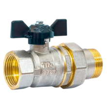 Шаровой кран TeRma NEOS 32024 3/4", вн-нар, с американкой, ручка бабочка