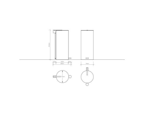 Decor Walther Bin 3 Ведро 14.5xh33.5см, с педалью и крышкой, напольное, цвет: хром. 0612700 Decor Walther Bin 3 Ведро 14.5xh33.5см, с педалью и крышкой, напольное, цвет: хром. 0612700