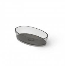 Dea Design Washbasins Раковина 60х35х14см., накладная, без отв., Glasstek, прозрачная смола, цвет: Smoky Black R4. DD9036 600 R4