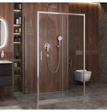 Душевой уголок Cezares Molveno AH 12 130+80 C Cr IV, 130х80 см, профиль хром, стекло прозрачное