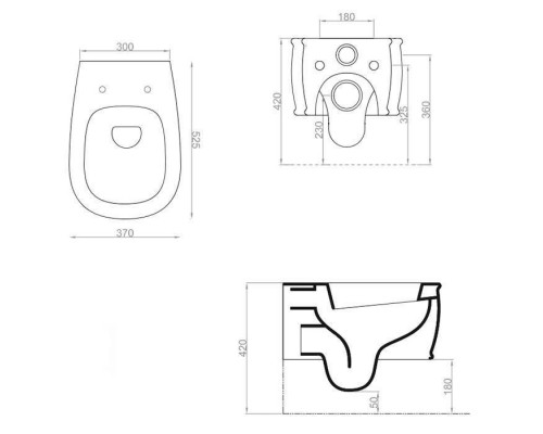 Artceram Atelier Унитаз 36х52см., подвесной, Rimless, цвет: черный. ATV001 03 00