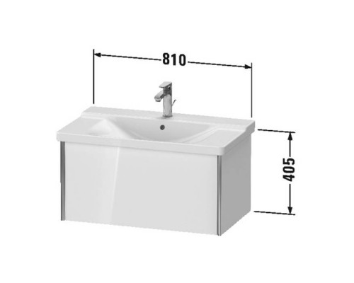 Duravit XViu Тумба подвесная 81x46.9x40.5см, с раковиной, 1 ящик, цвет: белый глянцевый/champagne matt. 2332850000,  XV40160B122