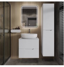 Мебель для ванной комнаты Orange Line 60 подвесная, 2 ящика, матовая белая с раковиной B05-520W