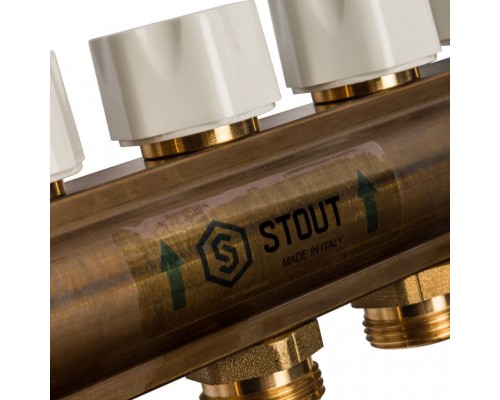 Распределительный коллектор из латуни с расходомерами STOUT 7 выходов (SMB 0473 000007) Распределительный коллектор из латуни с расходомерами STOUT 7 выходов (SMB 0473 000007)
