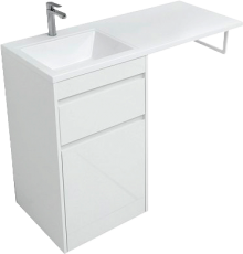 Тумба с раковиной Aquanet Токио 48 1 ящик, c бельевой корзиной L