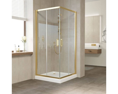 Душевой уголок Vegas Glass ZA Tur Novo 90 09 01 профиль золото, стекло прозрачное