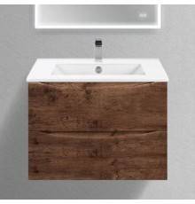 Тумба с раковиной Vincea Mia Slim 70, 2 ящика, темное дерево