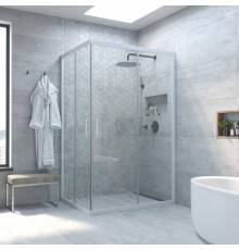 Душевой уголок Vegas Glass ZA-F Novo 90*80 01 01 профиль белый, стекло прозрачное