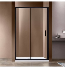 Душевая дверь в нишу Vincea Garda VDS-1G140CLB 140 см, профиль черный, стекло прозрачное