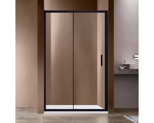 Душевая дверь в нишу Vincea Garda VDS-1G140CLB 140 см, профиль черный, стекло прозрачное