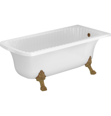 Ванна из искусственного камня Migliore Olivia 25500 175x80 см, с декоративными ножками, со сливом-переливом, фурнитура бронза