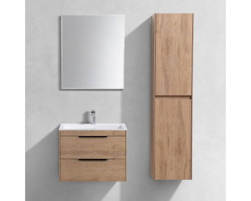 Мебель для ванной комнаты Vincea Chiara 2D 60, 2 ящика, натуральный дуб, с белой раковиной