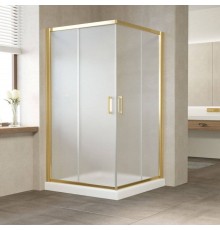 Душевой уголок Vegas Glass ZA Tur Novo 120 09 10 профиль золото, стекло сатин
