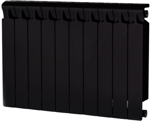 Радиатор биметаллический Rifar Monolit 500 10 секций, нижнее правое подключение, антрацит
