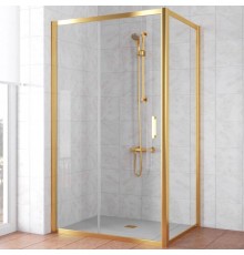 Душевой уголок Vegas Glass ZP+ZPV Tur Novo 100*80 09 01 профиль золото, стекло прозрачное