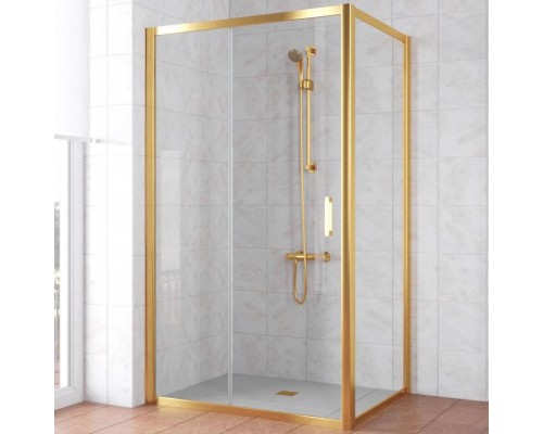 Душевой уголок Vegas Glass ZP+ZPV Tur Novo 100*80 09 01 профиль золото, стекло прозрачное