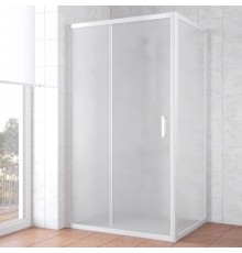 Душевой уголок Vegas Glass ZP+ZPV NOVO 110*80 01 10 профиль белый, стекло сатин