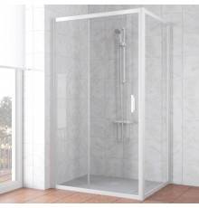 Душевой уголок Vegas Glass ZP+ZPV NOVO 110*80 01 01 профиль белый, стекло прозрачное