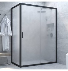 Душевой уголок Vegas Glass ZP+ZPV NOVO 100*80 02М 10 профиль черный матовый, стекло сатин