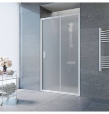Душевая дверь в нишу Vegas Glass ZP NOVO 115 01 10 115 см, профиль белый, стекло сатин