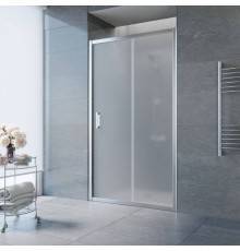 Душевая дверь в нишу Vegas Glass ZP Tur Novo 110 08 10 110 см, профиль глянцевый хром, стекло сатин