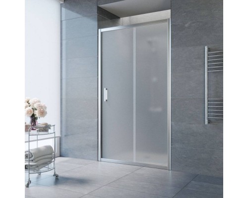 Душевая дверь в нишу Vegas Glass ZP Tur Novo 110 08 10 110 см, профиль глянцевый хром, стекло сатин