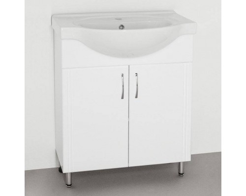 Тумба с раковиной Style Line Эко Стандарт Эко Стандарт №23 70 белая (Ненадлежащее качество: царапины)