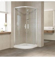 Душевой уголок Vegas Glass ZS 100 01 01 профиль белый, стекло прозрачноe