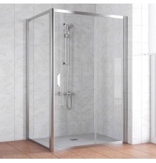 Душевой уголок Vegas Glass ZP+ZPV 140*80 08 01 профиль глянцевый хром, стекло прозрачное