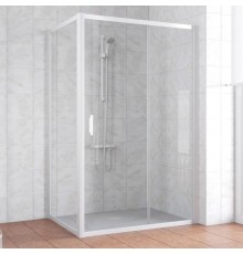 Душевой уголок Vegas Glass ZP+ZPV 140*70 01 01 профиль белый, стекло прозрачное