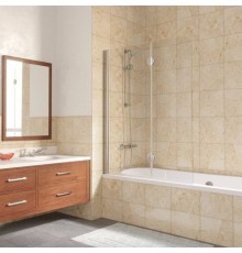 Шторка на ванну Vegas Glass E2V LUX 120 08 01 L профиль глянцевый хром, стекло прозрачное