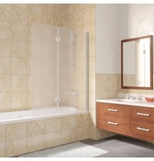 Шторка на ванну Vegas Glass E2V LUX 120 01 10 R профиль белый, стекло сатин