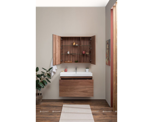 Зеркальный шкаф Aquanet Нью-Йорк 100 орех