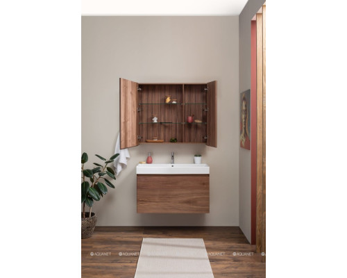 Зеркальный шкаф Aquanet Нью-Йорк 100 орех