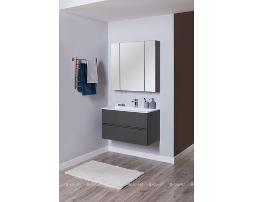 Зеркальный шкаф Aquanet Алвита 90 серый антрацит