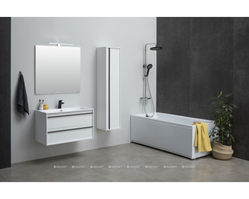 Зеркало Aquanet Lino 90 белый матовый