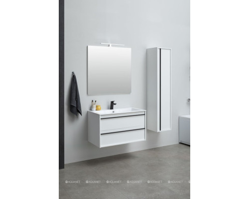 Зеркало Aquanet Lino 90 белый матовый