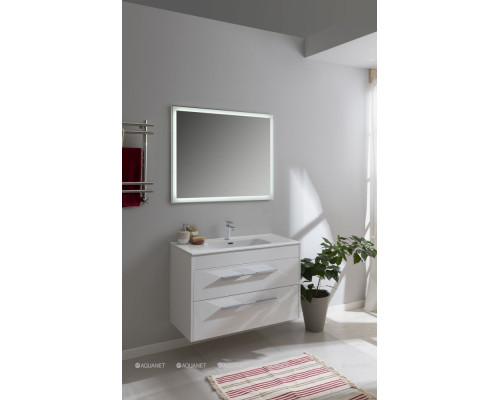 Зеркало Aquanet Гласс 100 белый LED