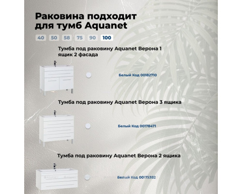 Раковина Aquanet Нота 100