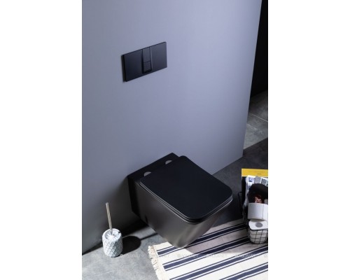 Унитаз подвесной Aquanet Rimless Tavr-W BL-103N-WHT black черный матовый